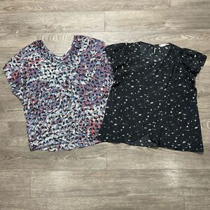 BCBG Blouses Set of 2 Tops Womens Size S - M Loose Fitting Short Sleeve